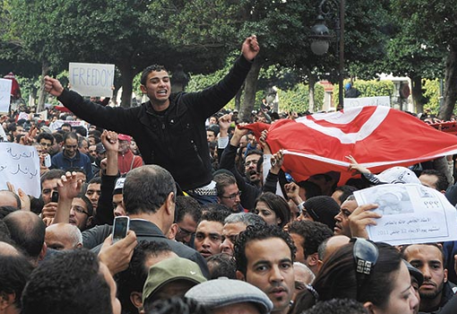 <h1>Tunézia, arab tavasz, 2011. Az ezt követő társadalmi párbeszéd megteremtése létfontosságú volt. Ezt díjazta most a Nobel-bizottság - Fotó: Fethi Belaid, AFP/Europress</h1>-