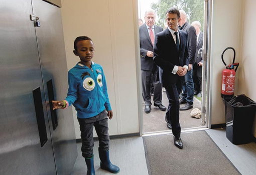 <h1>Manuel Valls francia miniszterelnök látogatást tesz
a calais-i menekülttáborban - Denis Charlet, AFP/Europress</h1>-